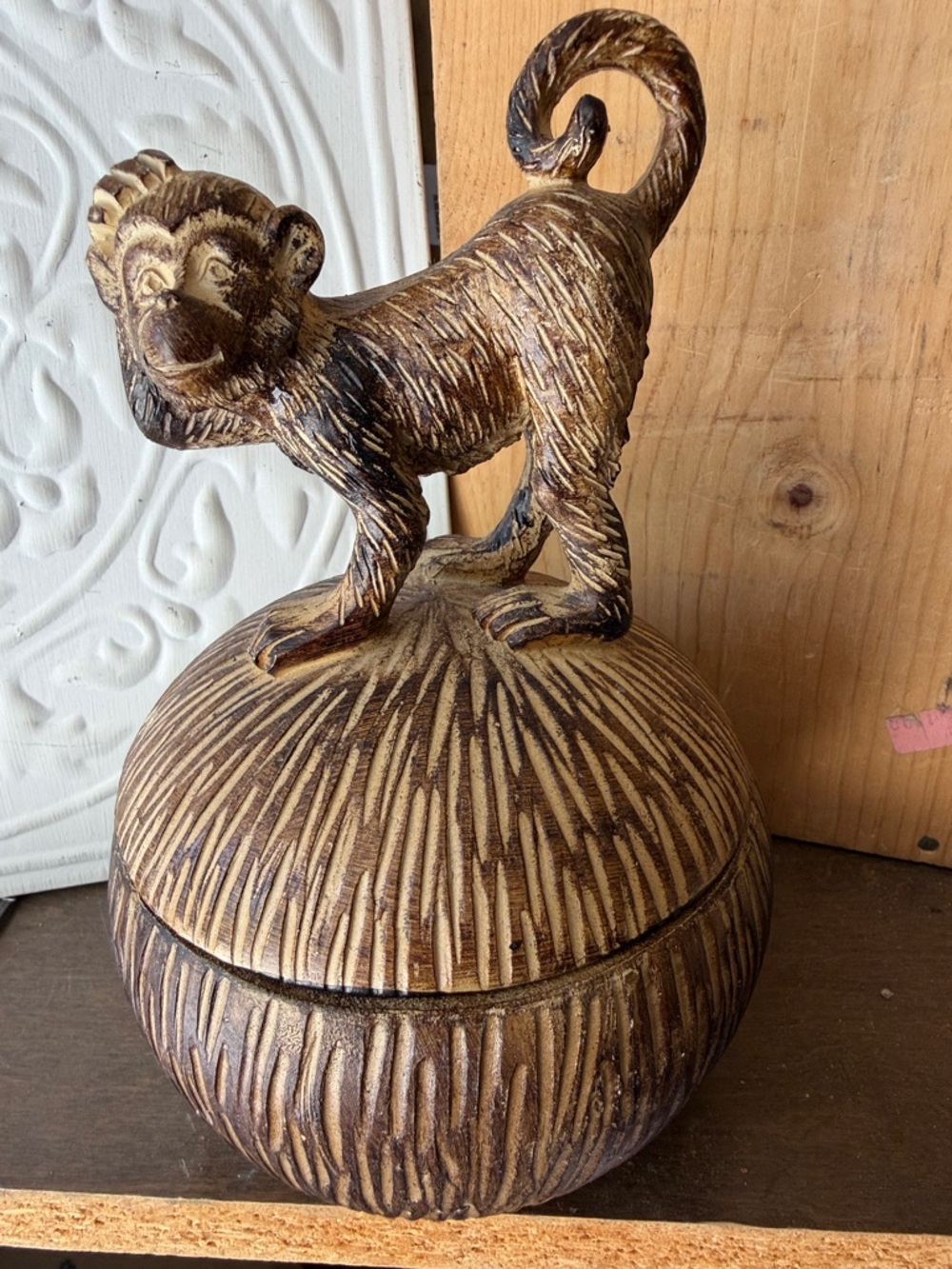 Decorative Monkey Trinket Box - Brown